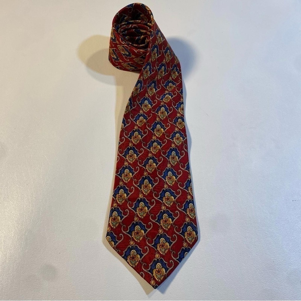 Umberto Ferretti Collection Italy 100% Silk Colorful Print Classic Neck‎ Tie
